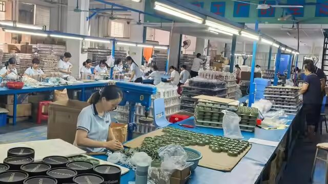 Production line workers