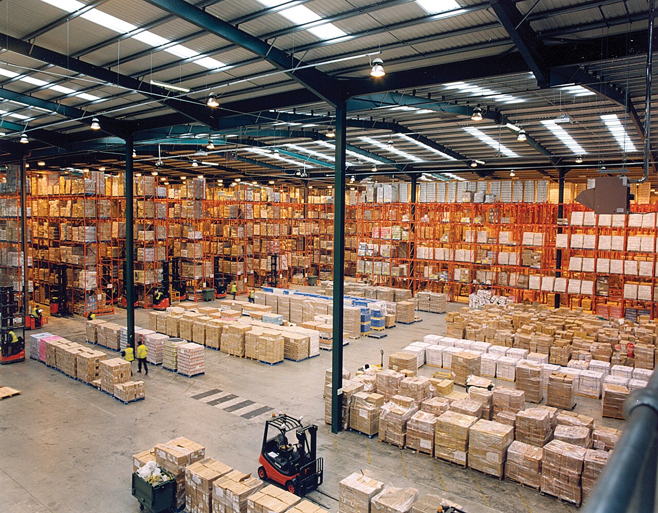 Warehouse racks, pallets and forklifts for sourcing and warehouse planning